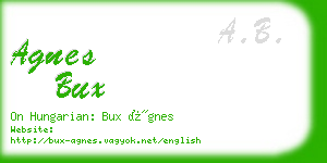 agnes bux business card